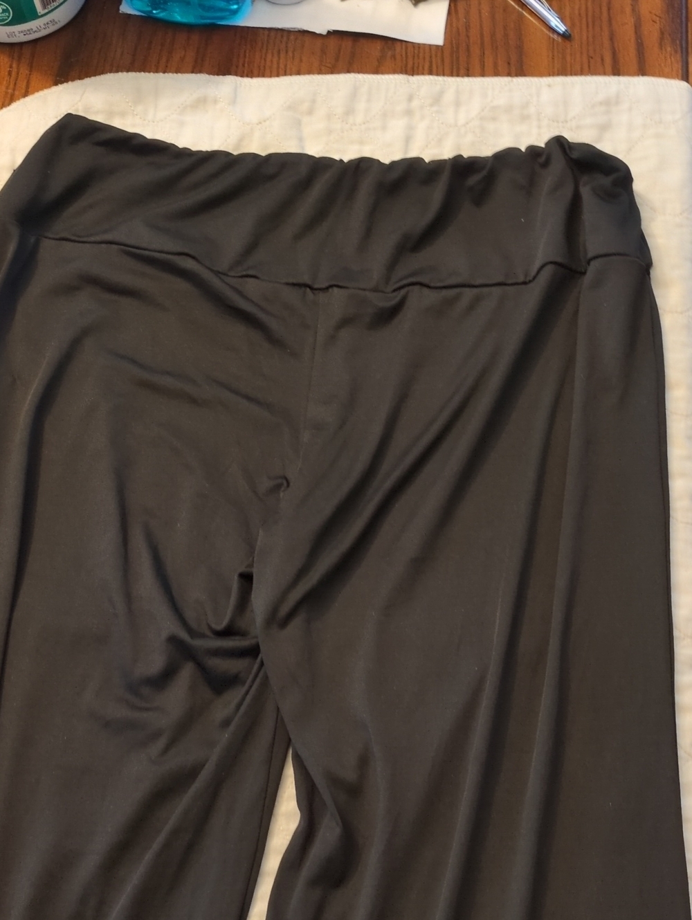 Women's Black Wide-Leg Loungewear Pull-On Pants